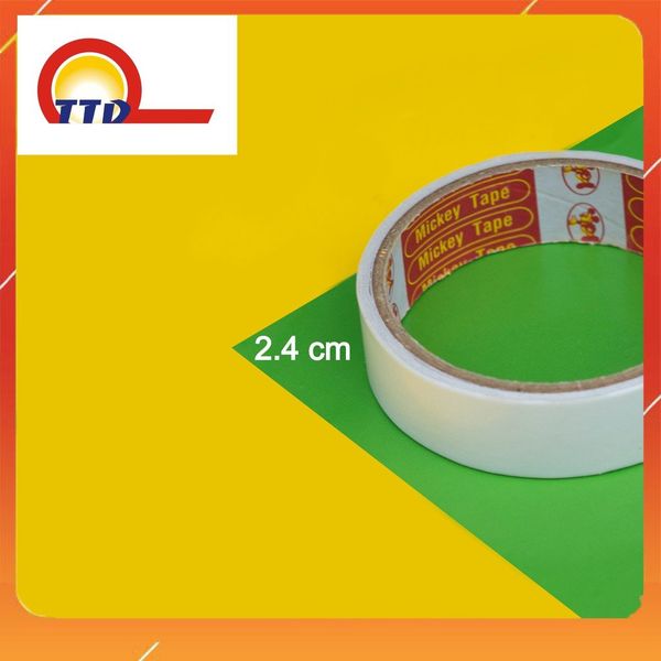 Băng Dính 2 Mặt Trắng Các Kich thước Dài 4 mét