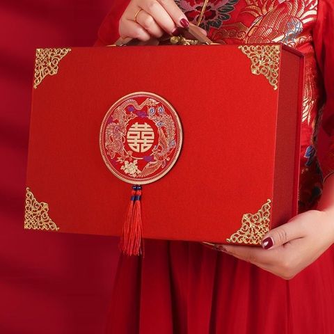 Hộp đựng sính lễ, đựng trang sức, quà cưới - Loại cao cấp ánh nhũ sang trọng