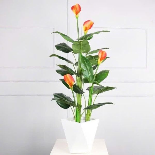 Cây Giả - Cây hoa rum, Cây thiên điểu, Cây môn hồng trang trí nhà cửa - Cây giả decor
