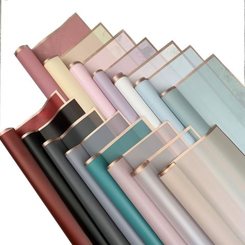 (20 tờ) Giấy gói hoa mika bóng mờ - viền đồng - không thấm nước- giấy gói hoa