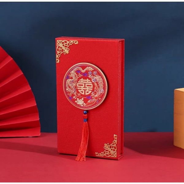 Hộp nạp tài sính lễ cưới hỏi - Hoạ tiết in 3D cao cấp( giao mẫu ngẫu nhiên)