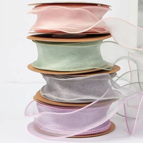 Ruy Băng Voan Bản 4cm - Ruy Băng Voan Viền Sóng Biển Trang Trí Bánh Kem - Bó Hoa