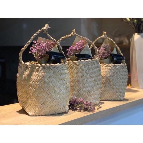 Túi cói - Giỏ cói đựng đồ, túi cói đựng hoa quả, decor trang trí phong cách vintage