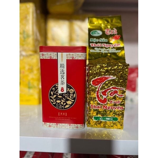 Hộp đựng trà bằng thiếc - Đựng 100g Chè - Loại đẹp