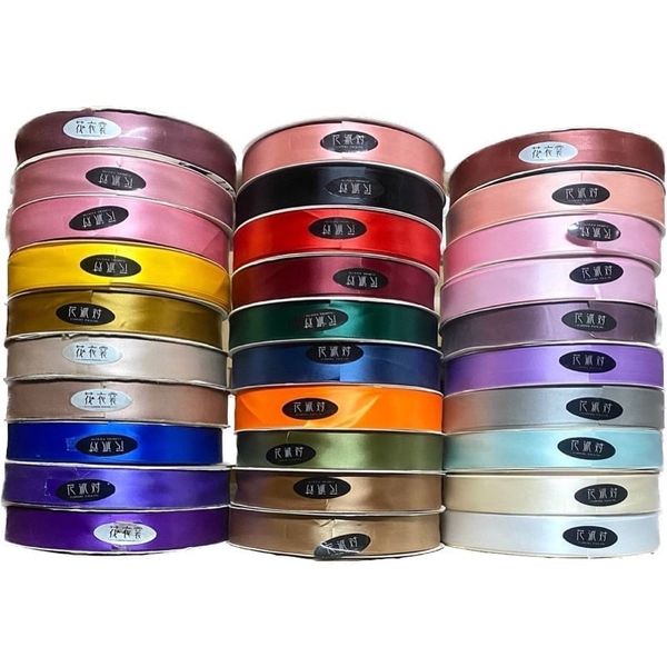 (Cuộn 100Met) Ruy băng lụa bản 2,5cm - loại đẹp - đủ màu