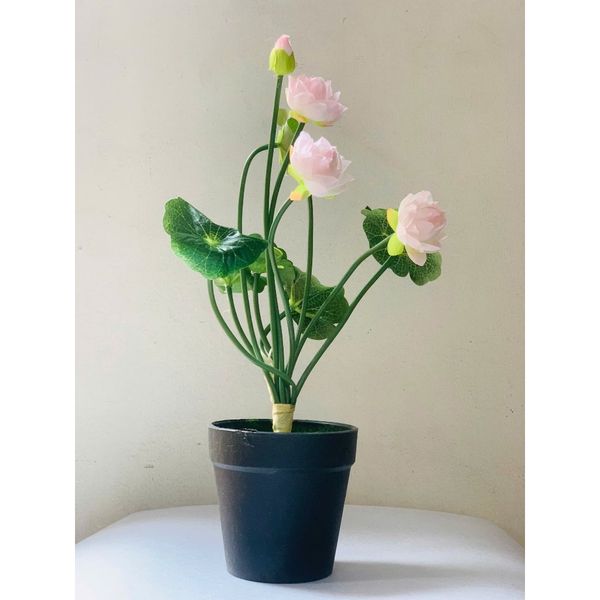 Cụm hoa sen nhí - Cụm hoa sen giả trang trí nhà cửa - Trang trí tháp oản tài lộc, Decor siêu đẹp