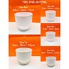 (Loại dày) Chậu trồng cây - Chậu nhựa tròn giả sứ kèm đĩa trồng cây cảnh mini, sen đá - Chậu trồng hoa