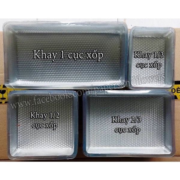 Khay nhựa - Khay mica đựng xốp cắm hoa tươi tiện lợi - khay mika