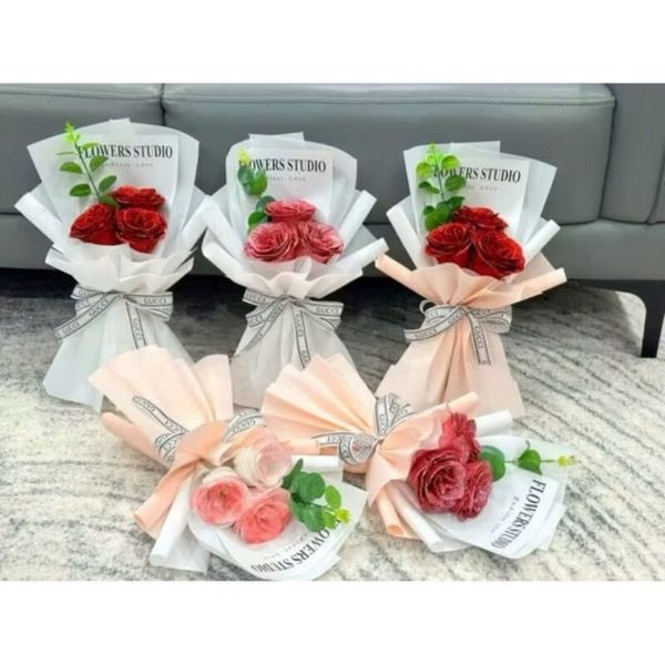 Giấy gói hoa - Set 10 tờ giấy mini lót bó hoa 1-3 bông chữ Happy Day - Khổ 13x25cm
