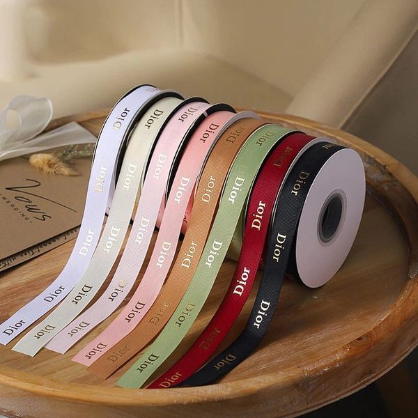 Ruy băng lụa gân in chữ DIIORR - Bản 2cm x 40met - Loại Đẹp