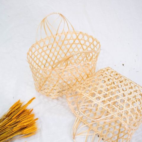 Giỏ quà mây tre đan đựng quà tặng, decor giỏ quà, trang trí cực đẹp