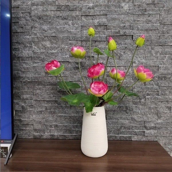 CÀNH SEN LỤA - HOA SEN THÁI . trang trí tháp oản tài lộc , cắm bình , decor cực đẹp.