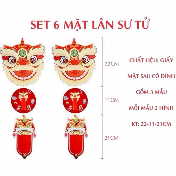 Set 6 quạt giấy - Decor trang trí nhà cửa - Trang trí Tết