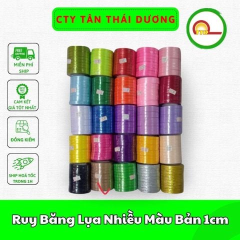 1cm x 22met  Ruy Băng Lụa Nhiều Màu