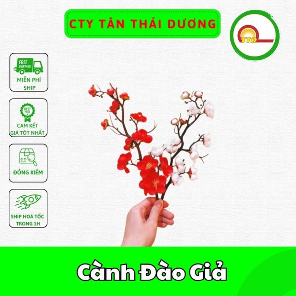 Cành Đào Giả Trang Trí Tết Dài 30Cm