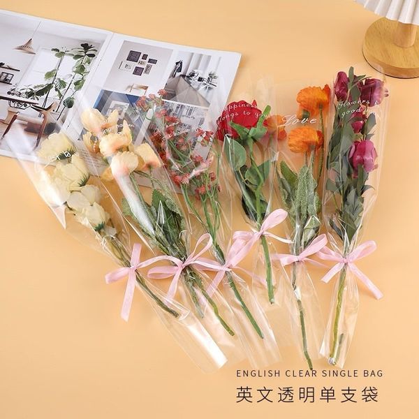 Set 10 túi đựng hoa 1 bông trong suốt