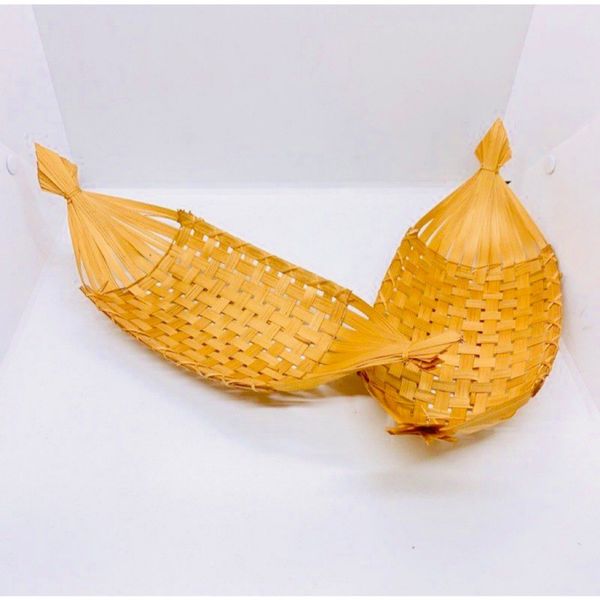 Thuyền tre decor trang trí đựng đồ ăn, hoa quả, trang trí đựng oản