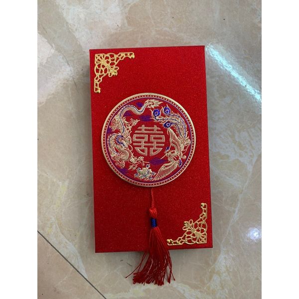Hộp nạp tài sính lễ cưới hỏi - Hoạ tiết in 3D cao cấp( giao mẫu ngẫu nhiên)