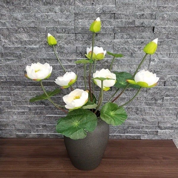CÀNH SEN LỤA - HOA SEN THÁI . trang trí tháp oản tài lộc , cắm bình , decor cực đẹp.