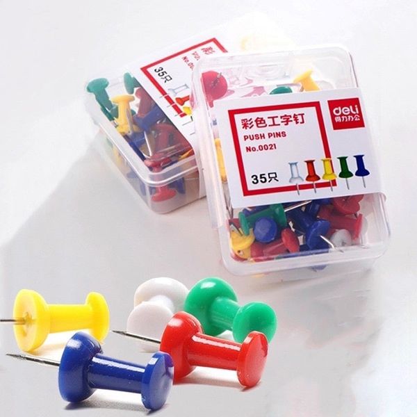 Ghim cài giấy Deli , Ghim mũ nhựa Deli nhiều màu
