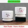 Chậu trồng cây - Chậu gốm, sứ tròn kèm đĩa trồng cây cảnh nhỏ, sen đá - Chậu trồng hoa để bàn
