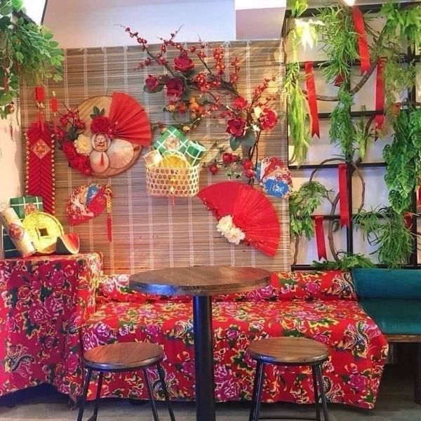 Vải chăn con công decor trang trí phong cách vintage, decor Tết, trải bàn (Khổ 1,6m x 83cm)