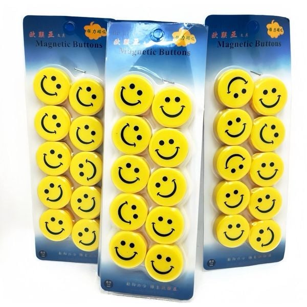 Set 10 viên nam châm mặt cười - nam châm dính bảng siêu dính