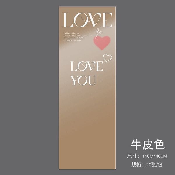Tập 20 túi đựng hoa 1 bông chữ love khổ 14cm*40cm