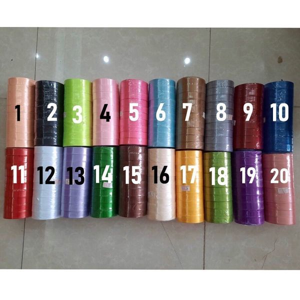 (Sỉ 1 cây) Ruy Băng Lụa , Nhiều Màu , Bản 2cm - Cuộn 22m