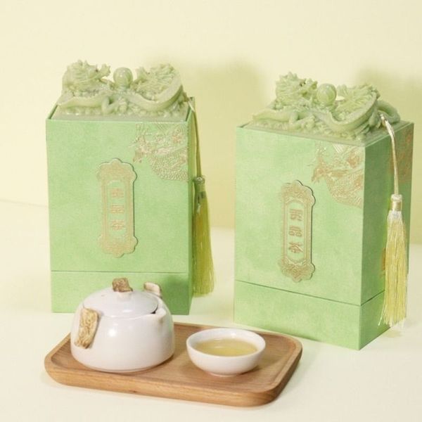 Hộp đựng trà long ấn cao cấp - Xếp tráp ăn hỏi, tháp lễ và lãng quà tặng cực sang