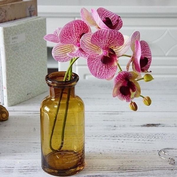 Cành hoa lan hồ điệp 5 bông cao su - decor trang trí tuyệt đẹp và cực sang