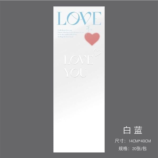 Tập 20 túi đựng hoa 1 bông chữ love khổ 14cm*40cm
