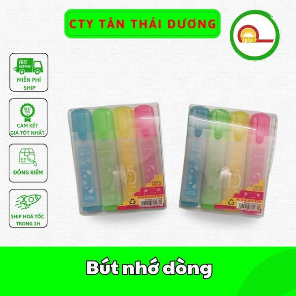 Bút nhớ dòng, Bút đánh dấu dòng - Vỉ 4 màu