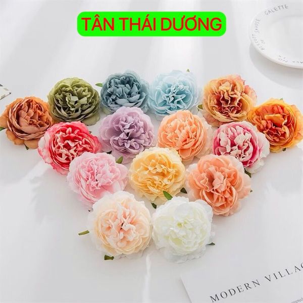 Hoa giả - Đầu bông hoa Mao Lương bằng lụa - Đầu bông hoa giả trang trí giỏ quà Tết, Trang trí tháp oản, tháp bia