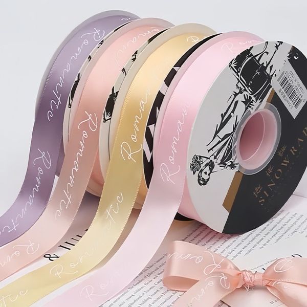 Ruy băng in chữ Romantic bản 2cm ( Cuộn 45m)
