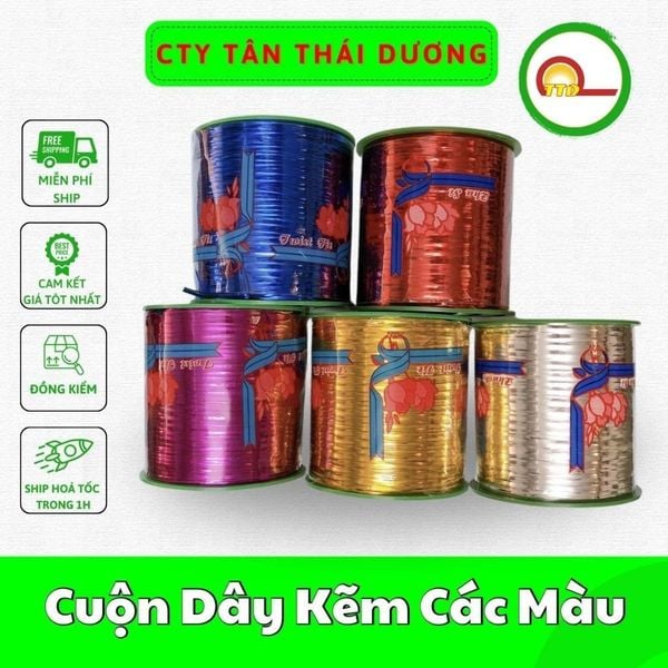 Cuộn Dây Kẽm Các Màu -Cuộn Dây Thiếc Buộc Hoa -  Dùng trang trí, Làm Handmade cuộn 350gam-500gam