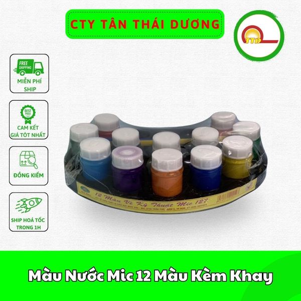 Màu Nước Mic 12 Màu Kèm Khay