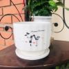 Chậu trồng cây - Chậu gốm, sứ tròn kèm đĩa trồng cây cảnh nhỏ, sen đá - Chậu trồng hoa để bàn