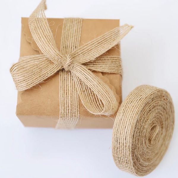 Ruy băng sợi đay, làm đồ handmade - Thắt nơ kiểu Vintage - Dài 10 Mét