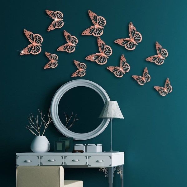 Set 12 con bươm bướm 3D dán tường, decor chụp ảnh, trang trí nhà cửa, trang trí bó hoa siêu đẹp