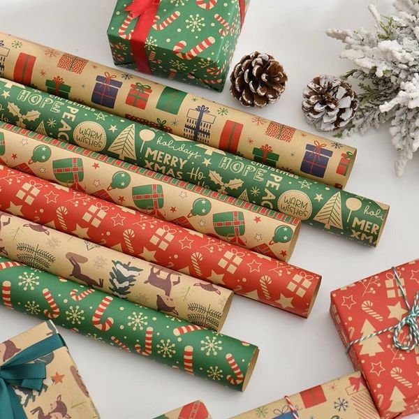 Set 5 tờ giấy gói quà Noel - Giấy gói quà giáng sinh hoạ tiết đẹp mắt và độc đáo - Khổ 50x72cm