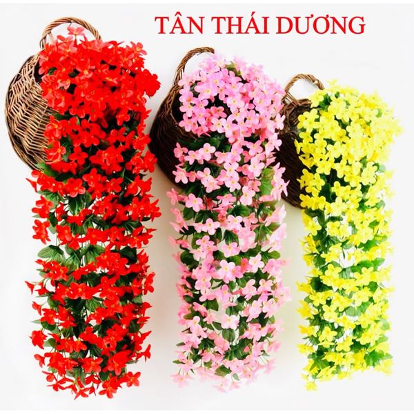 Hoa Giả - Chùm hoa đỗ quyên giả cao cấp dáng rủ treo tường - Decor Trang trí nhà cửa