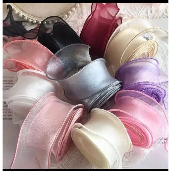 Ruy băng voan viền sóng biển - bản 4cm*9Met (loại không lõi)