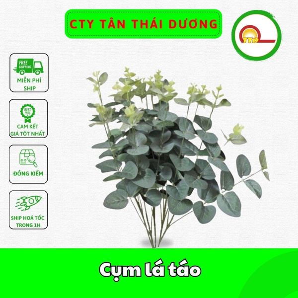 Cụm lá táo , tạo điểm nhấn 16 nhánh - hàng đẹp giống thật