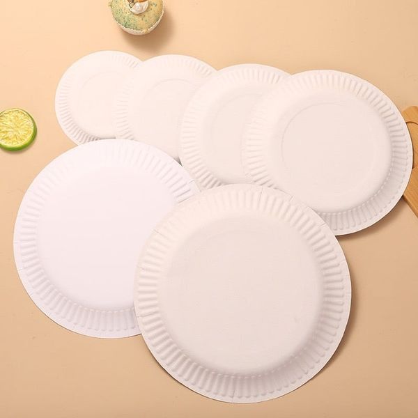 Set 10 Đĩa giấy tròn - Đĩa giấy dùng 1 lần đựng đồ ăn, tiệc liên loan siêu tiện dụng