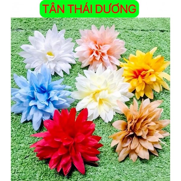Hoa giả - Đầu bông hoa Cúc Pha Lê bằng lụa - Đầu bông hoa giả trang trí nhà cửa, trang trí tháp oản - Decor giỏ quà Tết