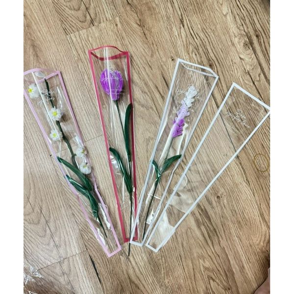 Set 10 túi đựng hoa 1 bông trong suốt