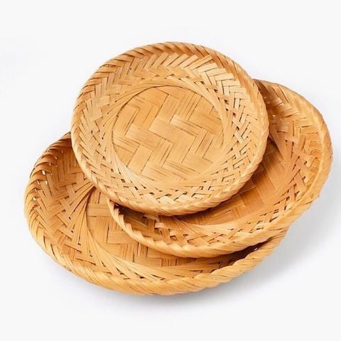 Đĩa tre - Mẹt tre đựng đồ ăn, đựng hạt hướng dương - Decor Trang trí chụp ảnh