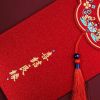Set 2 chiếc Lì Xì đỏ mừng đám cưới, mừng năm mới - Lì Xì đỏ kèm tua rua giấy nhũ cao cấp và sang trọng