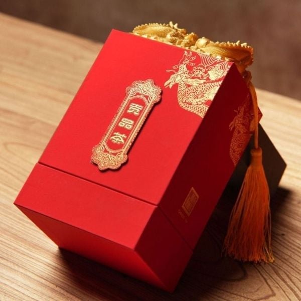 Hộp đựng trà long ấn cao cấp - Xếp tráp ăn hỏi, tháp lễ và lãng quà tặng cực sang